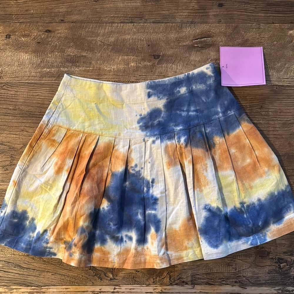 EARTHBOUND Blue Cream Skater Mini Skirt size small PA